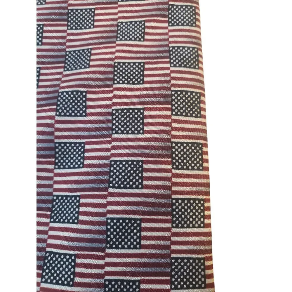 Carlos Devenezia Mens Tie Necktie‎ Designer Repeating American Flag Patriotic